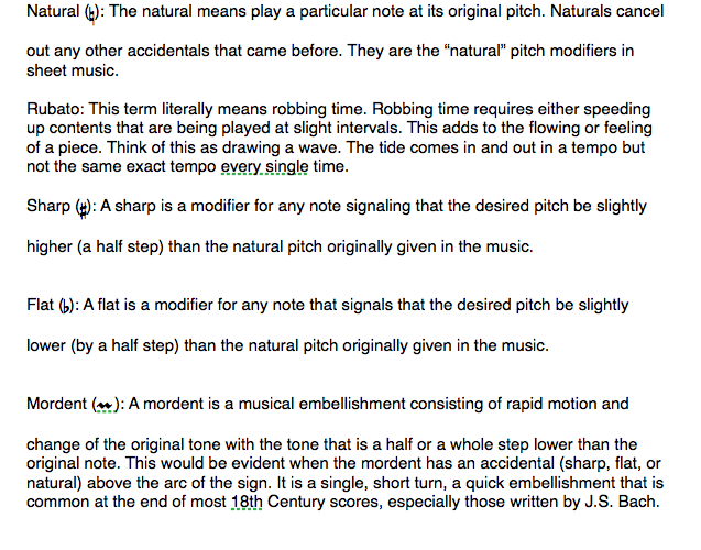 Music Notes and Symbols